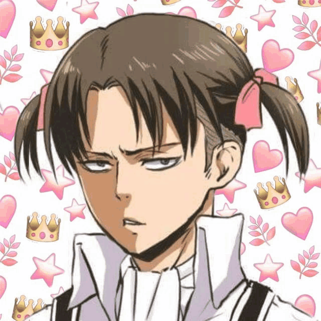 a drawing of a boy with pigtails and a crown .