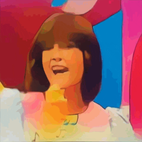a cartoon drawing of a woman with a pink shirt on