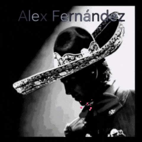 a black and white photo of alex fernandez
