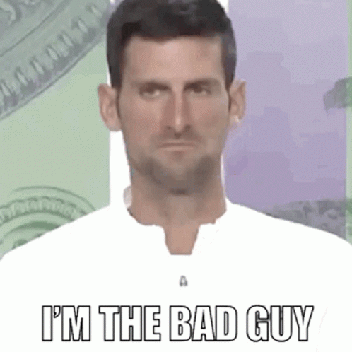 Novak Djokovic Bad Guy GIF - Novak Djokovic Bad Guy Tennis GIFs