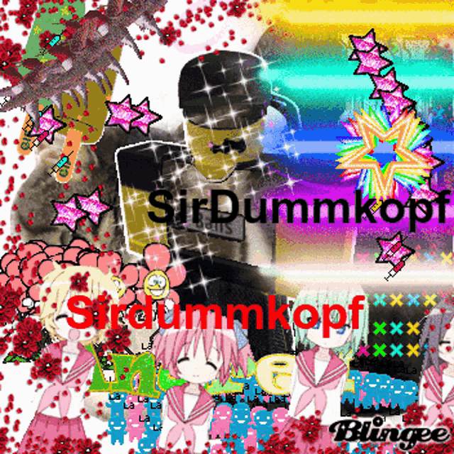 a collage of images with the words sir dummkopf written in red