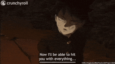 a crunchyroll ad with a cartoon character