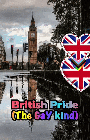 a picture of big ben with the words british pride the gay kind