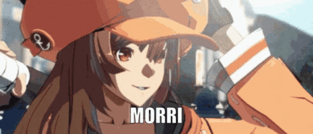 a cartoon character with the word morri written on her face