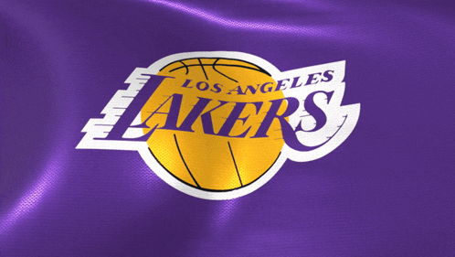 a los angeles lakers logo is on a purple background