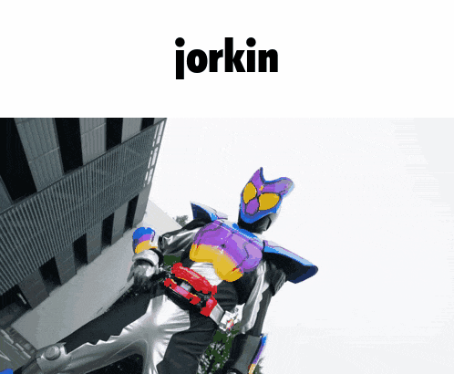 a picture of a superhero with the word jorkin above him