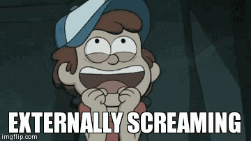 a cartoon character is screaming with the words `` externally screaming '' .