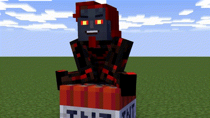 a minecraft character is sitting on top of a tnt box
