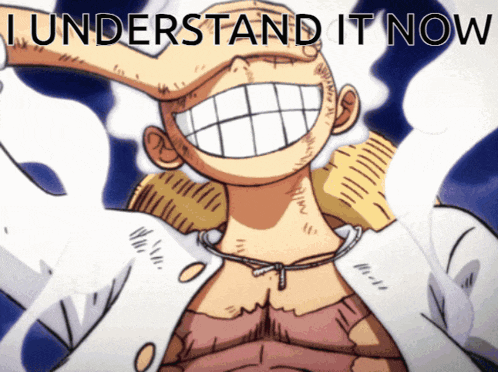 a cartoon character with a big smile and the words " i understand it now " above him