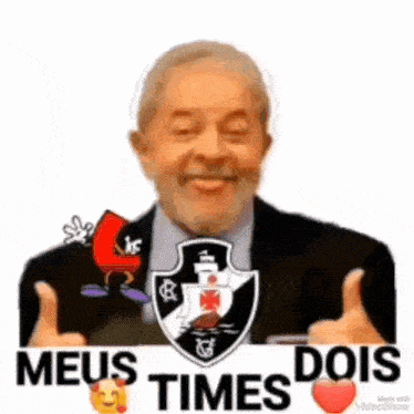 a man with a beard is giving a thumbs up and holding a sign that says meus times dois