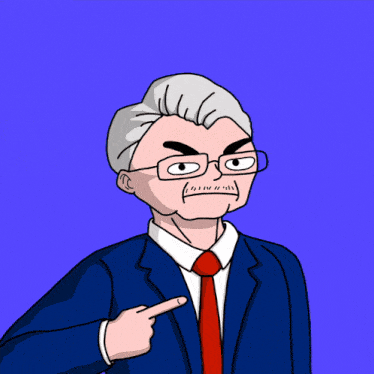 a cartoon of a man in a suit and tie pointing at himself with the words " i am poowel " written above him