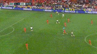 a blurry picture of a soccer game between ned and eng