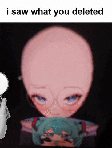a picture of a girl with glasses and the words i saw what you deleted above it
