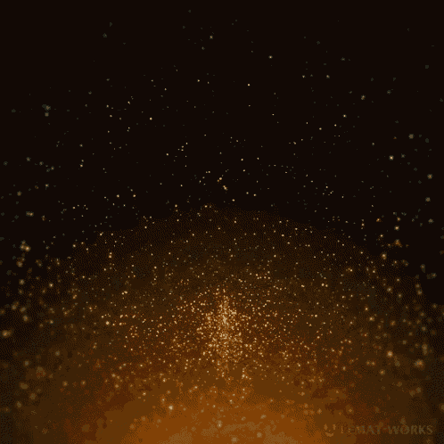 a black background with gold sparkles and the word lemat works