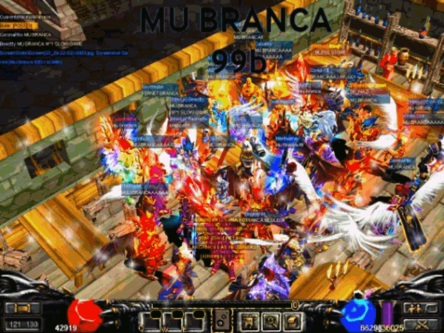 a screen shot of a video game with mu branca written at the top
