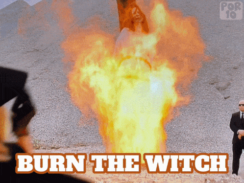 Burn The Witch Frances Conroy GIF - Burn The Witch Frances Conroy Pyre GIFs