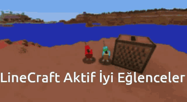 a screenshot of a video game with the words linecraft aktif iyi eğlenceler