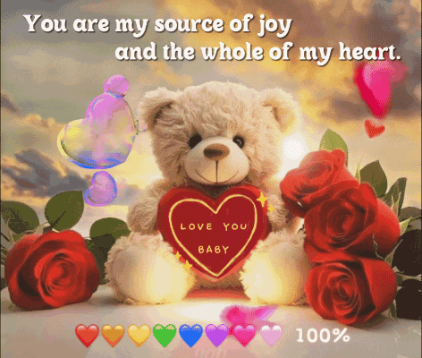 a teddy bear with a heart that says love you baby