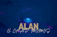 a purple and white robot with the words el chad momos written on the bottom