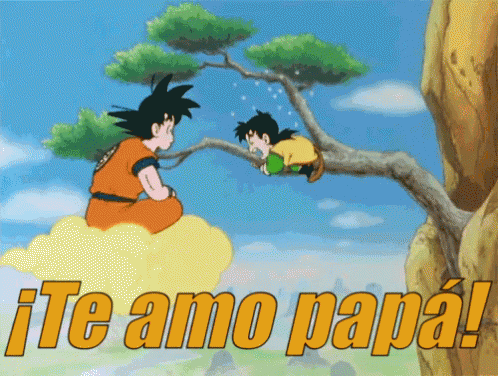 Gohan Llorando Y Brincando A Abrazar A Goku GIF - Te Amo Papá Feliz Día Del Padre Día Del Padre GIFs