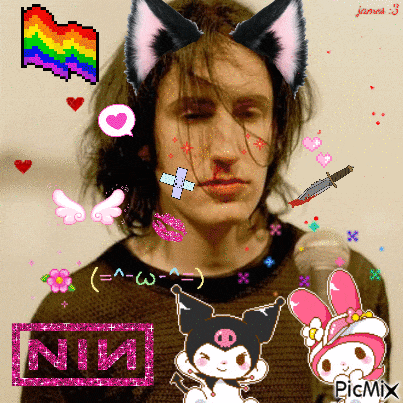 a picture of a man with cat ears and the word nm in the corner