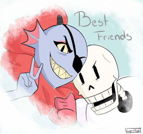 a drawing of a dragon and a skeleton with the words best friends written below them