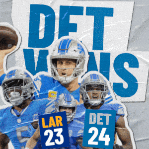 Detroit Lions (24) Vs. Los Angeles Rams (23) Post Game GIF