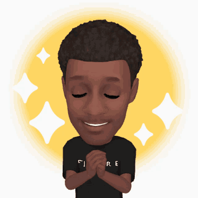 a cartoon of a man with his eyes closed wearing a fire shirt