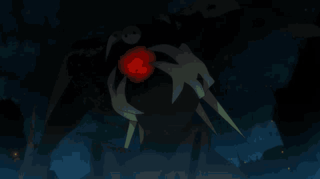 a drawing of a monster with a red light coming out of it 's mouth
