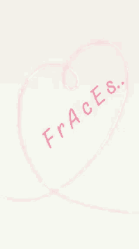 a drawing of a heart with the words fraces written in pink