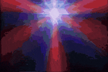 a pixel art of a light coming out of the bottom right