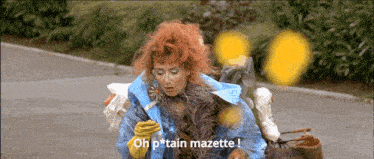 a woman with red hair says oh ptain mazette in a foreign language