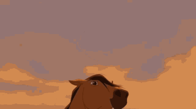 a cartoon horse is standing on its hind legs with its mouth open