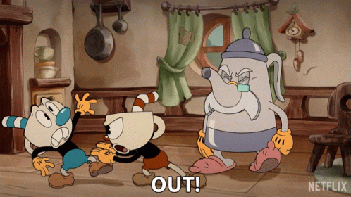 Out Elder Kettle GIF - Out Elder Kettle The Cuphead Show GIFs