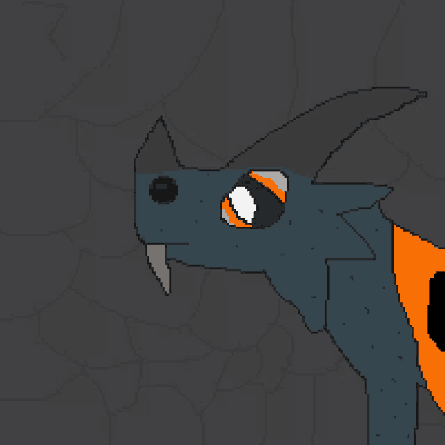 a pixel art drawing of a dragon eating a frog