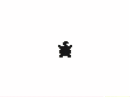 a pixel art of a red monster with yellow eyes on a black background