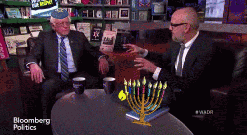 Happy Hanukkah GIF - Hanukkah Bernie Sanders Shocked GIFs
