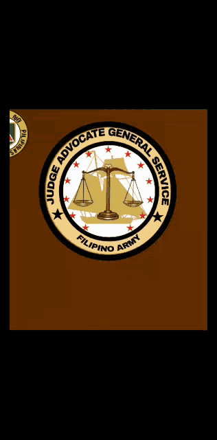 a logo for the judge advocate general service filipino army