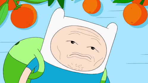 a cartoon character with a beard is laying on a blue surface