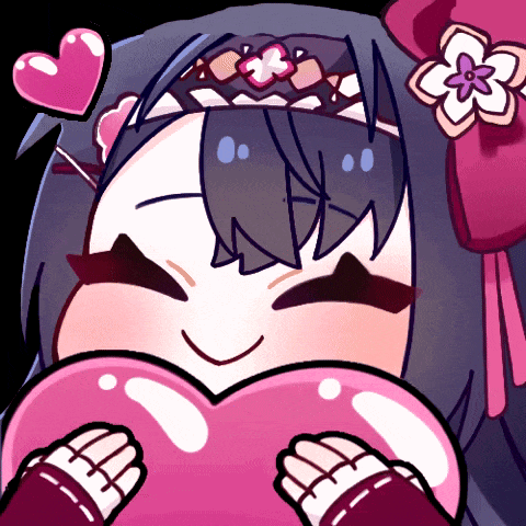 a cartoon girl is holding a heart in her mouth