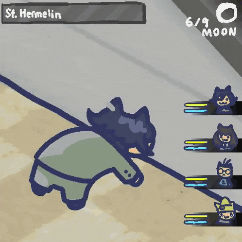 a cartoon drawing of a cat with the name st. hermelin on it