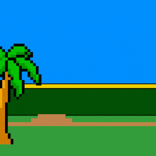 a pixel art of a baseball player wearing a green oak jersey
