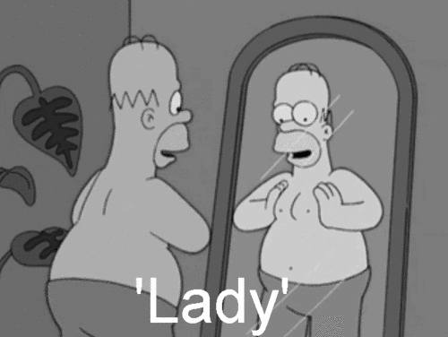 Lady Man GIF - Lol Funny Homer GIFs