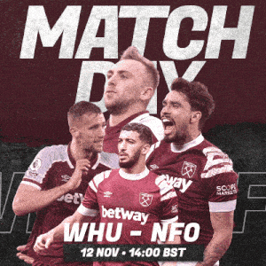 a poster for a match between whu and nefo