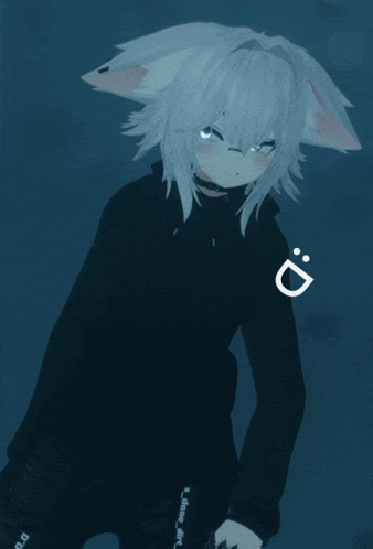 a girl with white hair and a choker is wearing a black hoodie that says " alone girl "