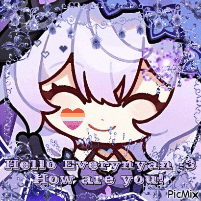 a cartoon girl with a heart on her face and the words hello everyman how are you