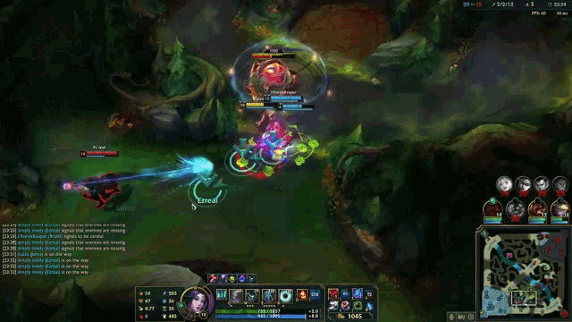 a league of legends game is being played and the time is 19:37