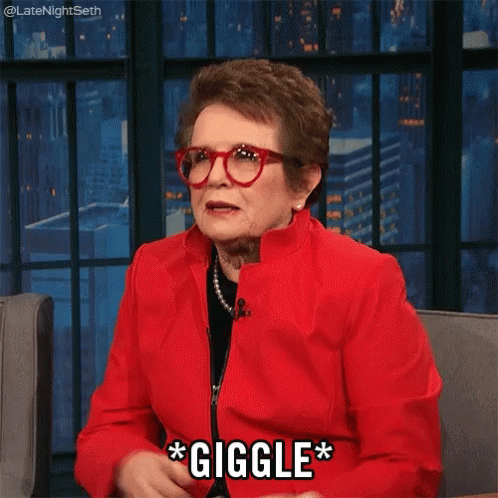 Billie Jean King Giggle GIF - Billie Jean King Giggle Laugh GIFs