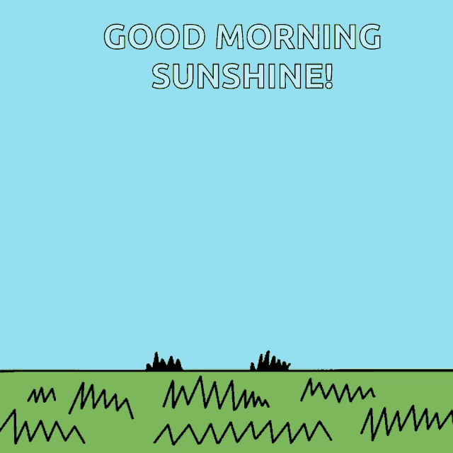 a cartoon of the sun with the words good morning sunshine