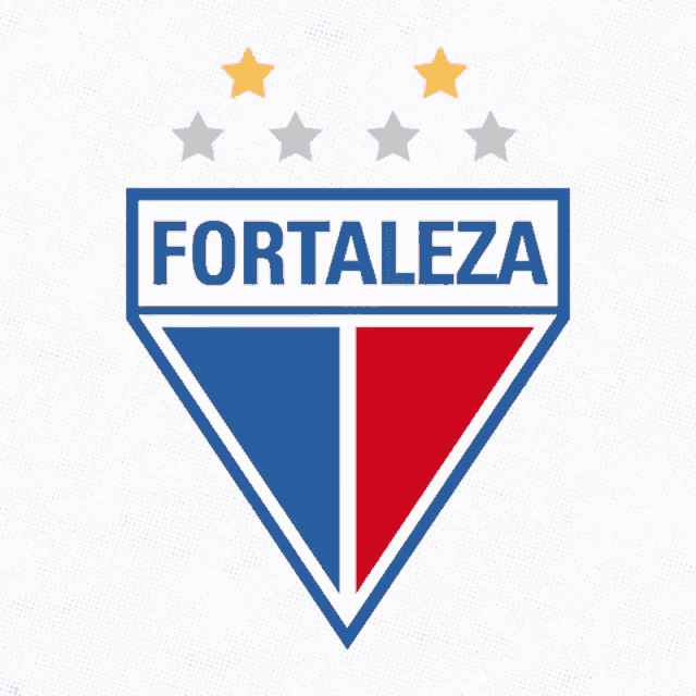 a blue and white logo for fortaleza with stars